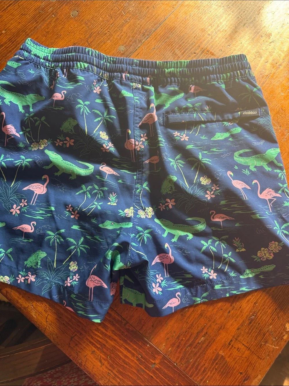 Chubbies Navy Flamingo & Alligator Swim Trunks